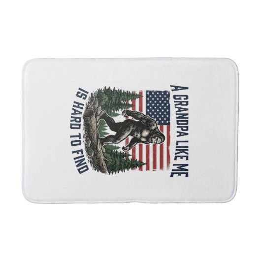 Bigfoot Opa Vintage Amerikaanse Vlag Shirt Ontwerp Badmat (Voorkant)