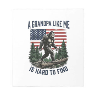 Bigfoot Opa Vintage Amerikaanse Vlag Shirt Ontwerp Notitieblok