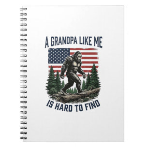 Bigfoot Opa Vintage Amerikaanse Vlag Shirt Ontwerp Notitieboek