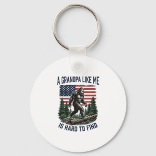 Bigfoot Opa Vintage Amerikaanse Vlag Shirt Ontwerp Sleutelhanger
