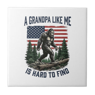 Bigfoot Opa Vintage Amerikaanse Vlag Shirt Ontwerp Tegeltje