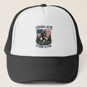 Bigfoot Opa Vintage Amerikaanse Vlag Shirt Ontwerp Trucker Pet