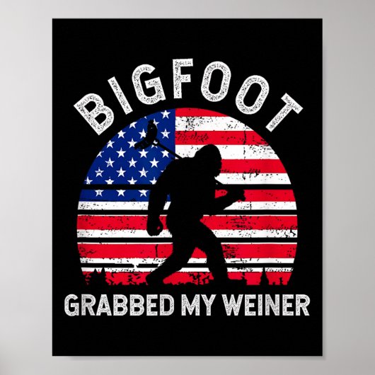 Bigfoot pakte weiner grappige bbq kampeergrill poster (Voorkant)