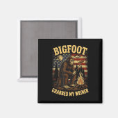 Bigfoot pakte worst grappige sasquatch grap joke m magneet (Voorkant / Achterkant)