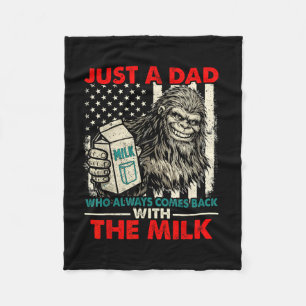 Bigfoot papa met de melk grappige vaderdag fleece deken