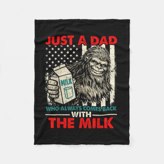 Bigfoot papa met de melk grappige vaderdag fleece deken (Voorkant)