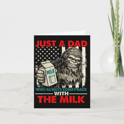 Bigfoot papa met de melk grappige vaderdag kaart (Voorkant)