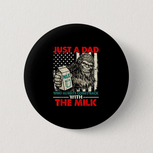 Bigfoot papa met de melk grappige vaderdag ronde button 5,7 cm (Voorkant)
