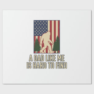 Bigfoot Papa Vintage Amerikaanse Vlag Shirt Ontwer Cadeaupapier