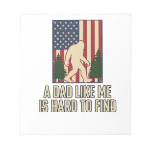 Bigfoot Papa Vintage Amerikaanse Vlag Shirt Ontwer Notitieblok