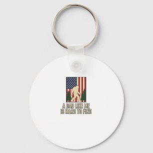 Bigfoot Papa Vintage Amerikaanse Vlag Shirt Ontwer Sleutelhanger