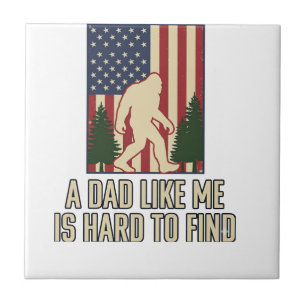 Bigfoot Papa Vintage Amerikaanse Vlag Shirt Ontwer Tegeltje