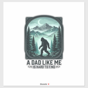 Bigfoot Papa Vintage Gravure Grappige Vader T-shir Sticker