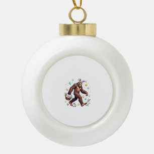 Bigfoot Pasen Dag Grappige Sasquatch Knuffel Konij Keramische Bal Ornament