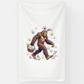Bigfoot Pasen Dag Grappige Sasquatch Knuffel Konij Spandoek (Verticaal)