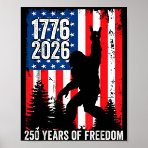 Bigfoot patriottisch 250 jaar vrijheid usa 250ste poster