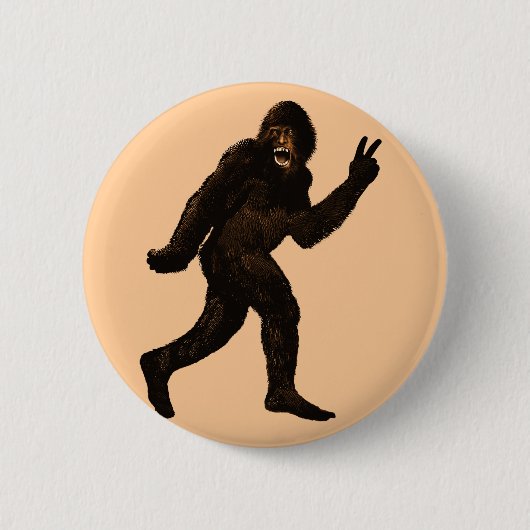 Bigfoot Peace Ronde Button 5,7 Cm (Voorkant)