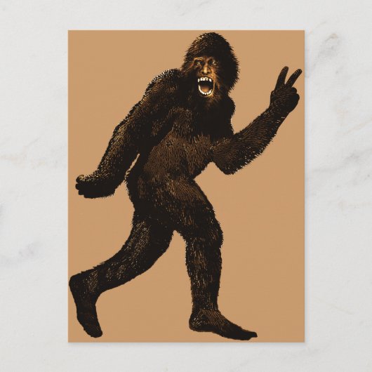 Bigfoot Peace Sign Briefkaart (Voorkant)