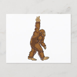 Bigfoot Peace Sign Briefkaart