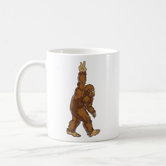 Bigfoot Peace Sign Koffiemok (Links)