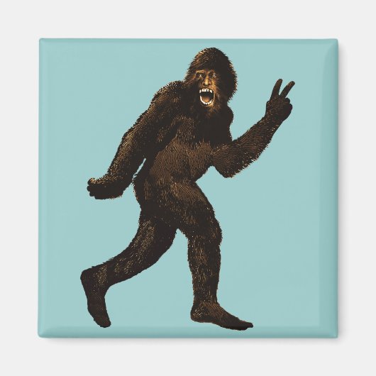 Bigfoot Peace Sign Magneet (Voorkant)