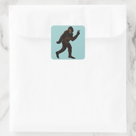Bigfoot Peace Vierkante Sticker (Tas)