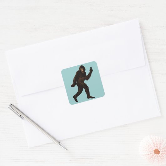 Bigfoot Peace Vierkante Sticker (Envelop)