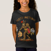 Bigfoot Pelgrim Turkije Pompoen Eet Pizza Thanksgi T-shirt (Voorkant)