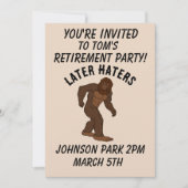 BIGFOOT PENSIONERING PARTY AANGEPASTE UITNODIGINGE KAART (Voorkant)
