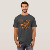 Bigfoot Pilgrim Thanksgiving Turkey Pumpkin T-shirt (Voorkant volledig)