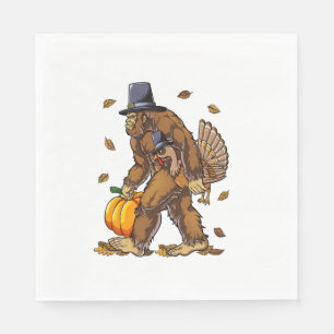 Bigfoot Pilgrim Turkey Pumpkin Thanksgiving Day Bo Servet