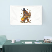 Bigfoot Pilgrim Turkey Pumpkin Thanksgiving Day Bo Spandoek (Beurs)