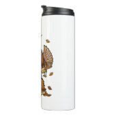 Bigfoot Pilgrim Turkey Pumpkin Thanksgiving Day Bo Thermosbeker (Geroteerd rechts)