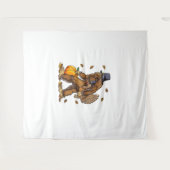 Bigfoot Pilgrim Turkey Pumpkin Thanksgiving Day Bo Wandkleed (Voorkant (horizontaal))