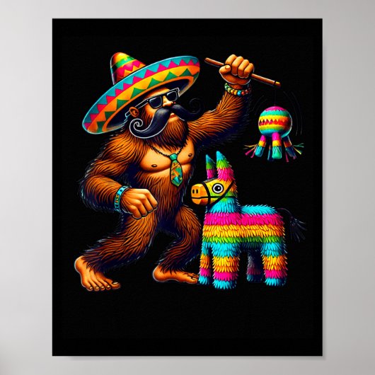 Bigfoot Piñata Cinco De Mayo Mexicaanse Sasquatch Poster (Voorkant)