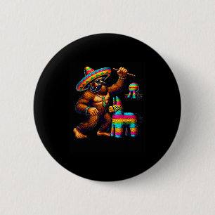 Bigfoot Piñata Cinco De Mayo Mexicaanse Sasquatch  Ronde Button 5,7 Cm