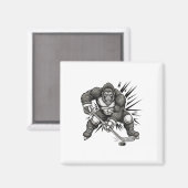 Bigfoot Player Playing Hockey Funny Sasquatch Ice Magneet (Voorkant / Achterkant)