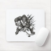 Bigfoot Player Playing Hockey Funny Sasquatch Ice  Muismat (Met muis)