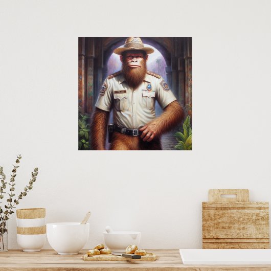 Bigfoot Politieman Poster (Keuken)
