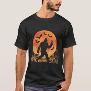  Bigfoot Pompoen Halloween Moon Silhouette T-shirt