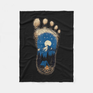 Bigfoot pootafdruk kamperen berg sasquatch fleece deken
