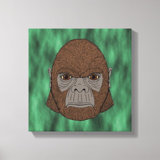 Bigfoot portret 1 (ape-achtig) canvas afdruk (Voorkant)
