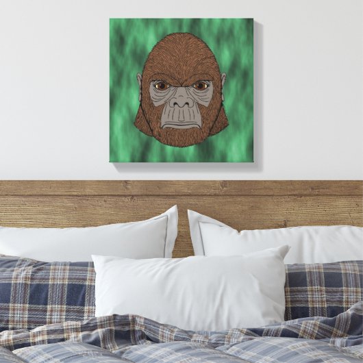 Bigfoot portret 1 (ape-achtig) canvas afdruk (Insitu (Slaapkamer))