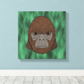 Bigfoot portret 1 (ape-achtig) canvas afdruk (Insitu (Houten vloer))