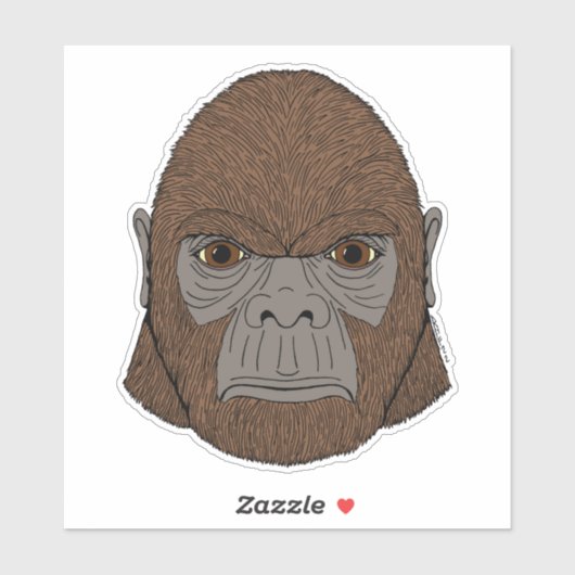 Bigfoot portret 1 (ape-achtig) sticker (Vel)