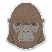 Bigfoot portret 1 (ape-achtig) sticker (Voorkant)