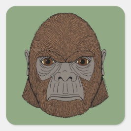 Bigfoot portret 1 (ape-achtig) vierkante sticker