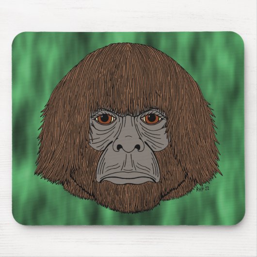 Bigfoot Portret 2 (mens-als-Muismat) Muismat (Voorkant)