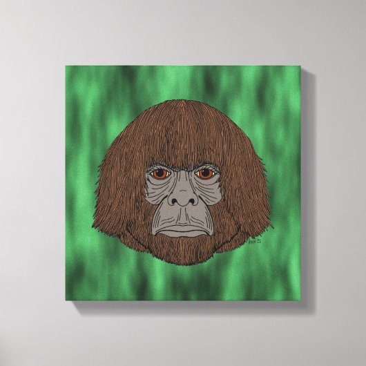 Bigfoot portret 2 (mensachtig) canvas afdruk (Voorkant)