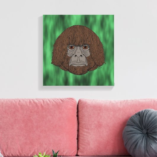 Bigfoot portret 2 (mensachtig) canvas afdruk (Insitu (Woonkamer))